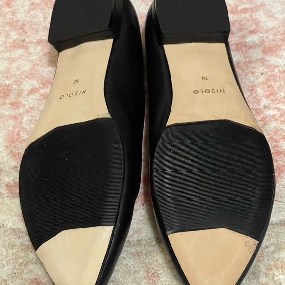 Nisolo New in Box Black Fina Pointed Toe Leather Flats Size 10 - Picture 7 of 7